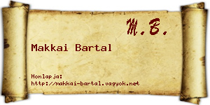 Makkai Bartal névjegykártya
